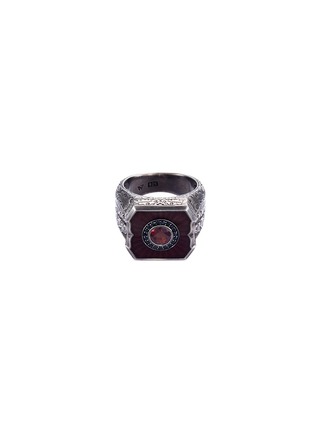 Main View - Click To Enlarge - STEPHEN WEBSTER - 'England Made Me' sapphire harnet oxblood enamel signet ring