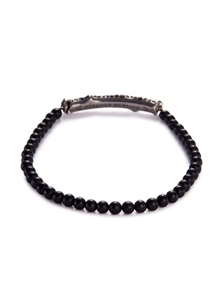 Figure View - Click To Enlarge - STEPHEN WEBSTER - 'Thorn' sapphire onyx bead rhodium silver bracelet