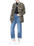 Figure View - Click To Enlarge - PALM ANGELS - Floral embroidered camouflage print twill jacket