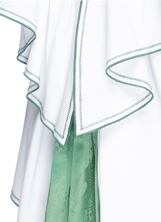 Detail View - Click To Enlarge - 72722 - 'Envelope' scarf ruffle cape cotton poplin top