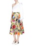 Figure View - Click To Enlarge - 72722 - 'Hodges Podges' floral patch silk organza skirt