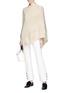 Figure View - Click To Enlarge - 72722 - 'Grandma Elanor's Blanket' asymmetric cable knit poncho