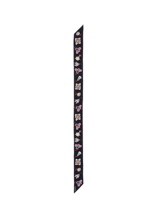 Detail View - Click To Enlarge - VALENTINO GARAVANI - Pop flower and geometric print silk skinny scarf