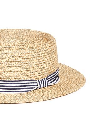 Detail View - Click To Enlarge - SEED HERITAGE  - x The Webster stripe ribbon kids boater hat