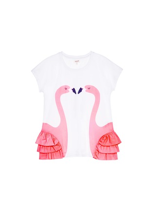 Main View - Click To Enlarge - SEED HERITAGE  - x The Webster flamingo ruffle kids T-shirt