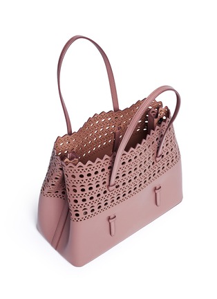 Detail View - Click To Enlarge - ALAÏA - 'Vienne' small lasercut leather tote