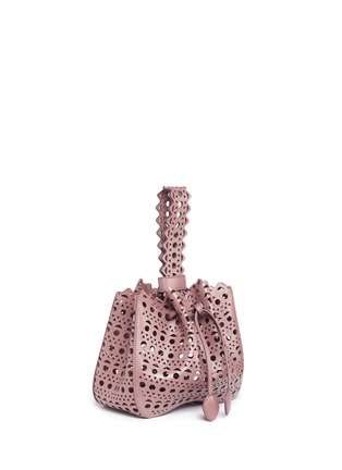 Figure View - Click To Enlarge - ALAÏA - 'Lux Vienne' small lasercut leather bucket bag