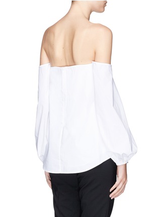 Back View - Click To Enlarge - THEORY - 'Laureema' cotton poplin off-shoulder top