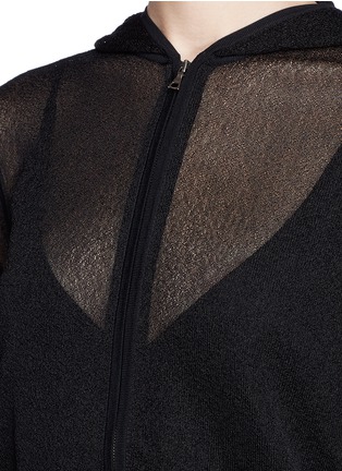 Detail View - Click To Enlarge - THEORY - 'Hodina B' sheer knit zip hoodie