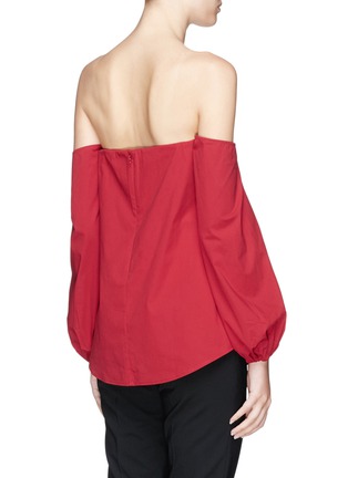 Back View - Click To Enlarge - THEORY - 'Laureema' cotton poplin off-shoulder top