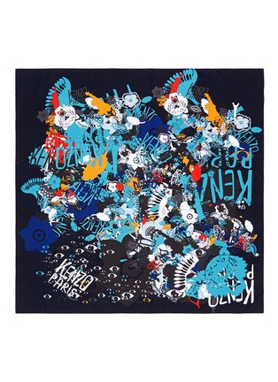 Main View - Click To Enlarge - KENZO - 'KENZO Swarm' collage print silk twill scarf