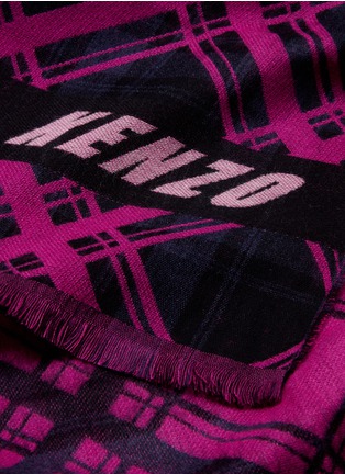 Detail View - Click To Enlarge - KENZO - 'Frame Check' logo jacquard scarf