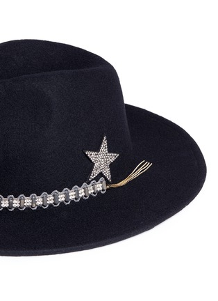 Detail View - Click To Enlarge - VENNA - Jewelled band wool felt fedora hat
