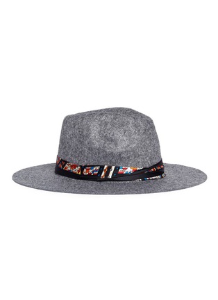 Main View - Click To Enlarge - VENNA - House print scarf wool felt fedora hat