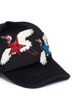 Detail View - Click To Enlarge - VENNA - Strass star crane embroidered baseball cap
