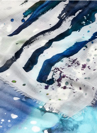 Detail View - Click To Enlarge - FRANCO FERRARI - 'Tarth' paint splatter print wool-silk scarf