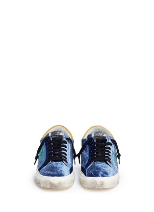 Front View - Click To Enlarge - GOLDEN GOOSE - 'May' velvet sneakers