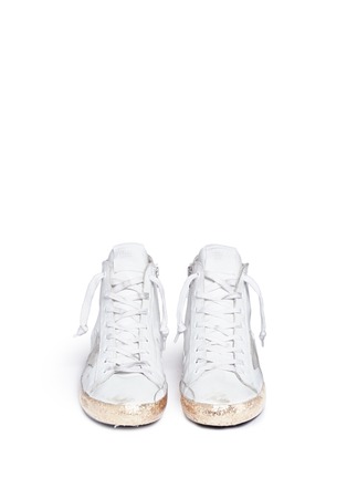Front View - Click To Enlarge - GOLDEN GOOSE - 'Francy' leather high top sneakers
