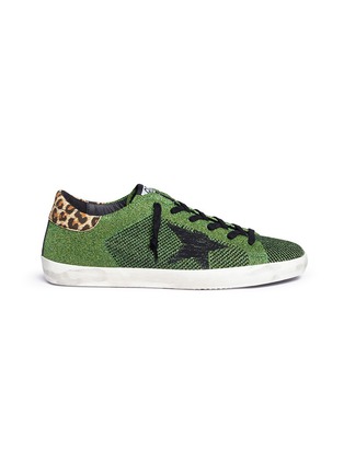Main View - Click To Enlarge - GOLDEN GOOSE - 'Superstar' Lurex knit sneakers