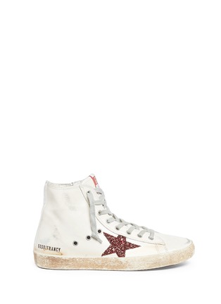 Main View - Click To Enlarge - GOLDEN GOOSE - 'Francy' calfskin leather high top sneakers