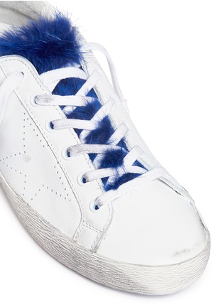 Detail View - Click To Enlarge - GOLDEN GOOSE - 'Superstar' mink fur tongue leather sneakers