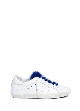 Main View - Click To Enlarge - GOLDEN GOOSE - 'Superstar' mink fur tongue leather sneakers