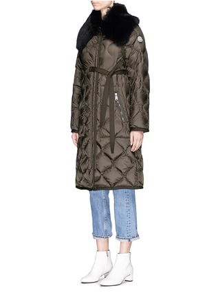 Front View - Click To Enlarge - MONCLER - 'Ceanothu' lamb fur collar down puffer jacket