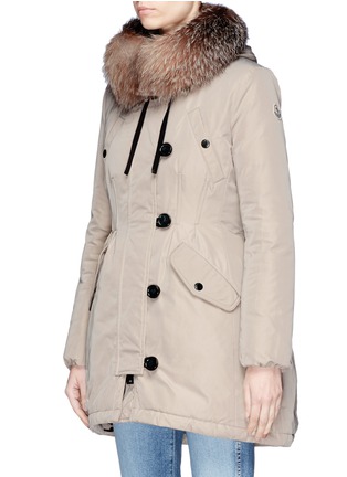 Front View - Click To Enlarge - MONCLER - 'Aredhel' fox fur trim hooded down puffer parka