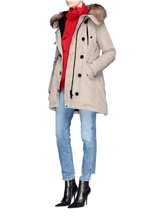 Figure View - Click To Enlarge - MONCLER - 'Aredhel' fox fur trim hooded down puffer parka
