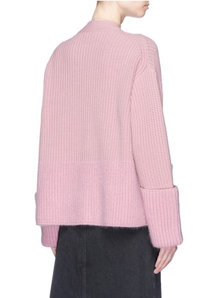 Back View - Click To Enlarge - MONCLER - Virgin wool-cashmere chunky rib knit cardigan