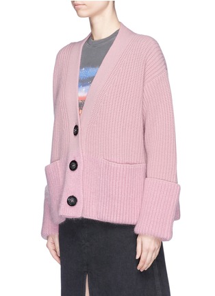 Front View - Click To Enlarge - MONCLER - Virgin wool-cashmere chunky rib knit cardigan