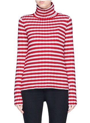 Main View - Click To Enlarge - MONCLER - Zigzag intarsia turtleneck sweater