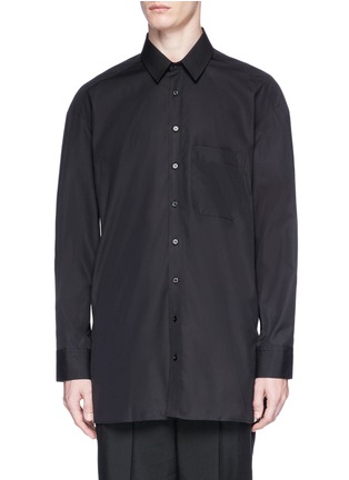 Main View - Click To Enlarge - NEIL BARRETT - Stripe panel button outseam shirt