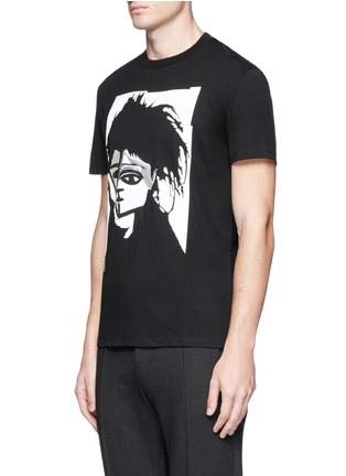 Front View - Click To Enlarge - NEIL BARRETT - Abstract face print T-shirt