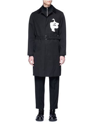 Main View - Click To Enlarge - NEIL BARRETT - Abstract face print twill coat
