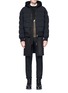 Main View - Click To Enlarge - NEIL BARRETT - 'Gang' slogan print hooded vest with puffer bomber jacket