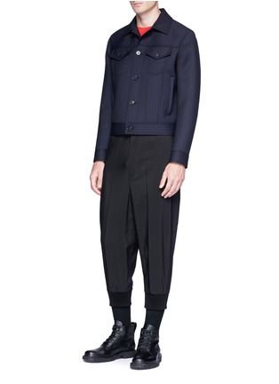 Figure View - Click To Enlarge - NEIL BARRETT - Ribbed cuff twill pants