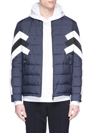 Main View - Click To Enlarge - NEIL BARRETT - Stripe panel quilted bomber jacket