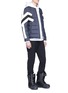 Figure View - Click To Enlarge - NEIL BARRETT - Stripe panel quilted bomber jacket