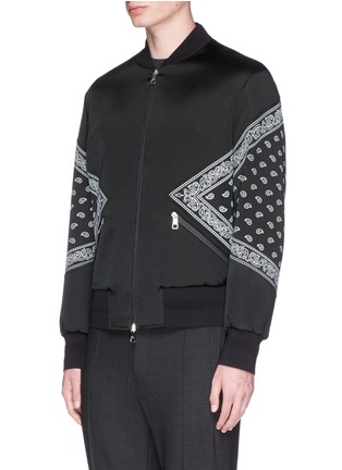 Front View - Click To Enlarge - NEIL BARRETT - 'Modernist' paisley panel bomber jacket