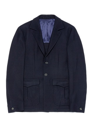 Main View - Click To Enlarge - RING JACKET - Wool basketweave soft blazer