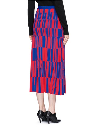 Back View - Click To Enlarge - PROENZA SCHOULER - Block jacquard pleated skirt
