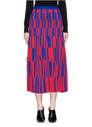 Main View - Click To Enlarge - PROENZA SCHOULER - Block jacquard pleated skirt