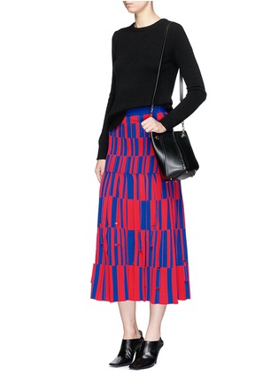 Figure View - Click To Enlarge - PROENZA SCHOULER - Block jacquard pleated skirt