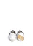 Back View - Click To Enlarge - GOLDEN GOOSE - 'Superstar' metallic tape brushed leather sneakers