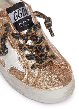 Detail View - Click To Enlarge - GOLDEN GOOSE - 'Superstar' glitter leather toddler sneakers