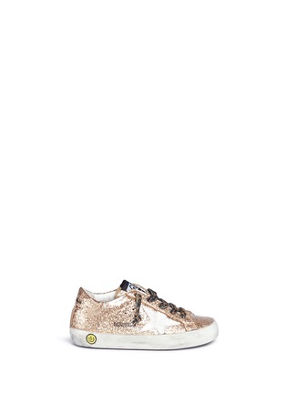 Main View - Click To Enlarge - GOLDEN GOOSE - 'Superstar' glitter leather toddler sneakers