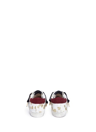 Back View - Click To Enlarge - GOLDEN GOOSE - 'Superstar' glitter heart leather toddler sneakers