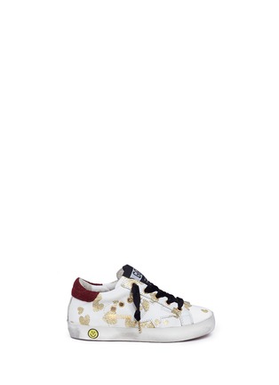 Main View - Click To Enlarge - GOLDEN GOOSE - 'Superstar' glitter heart leather toddler sneakers