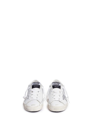 Figure View - Click To Enlarge - GOLDEN GOOSE - 'Superstar' glitter star leather kids sneakers